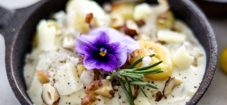 Gnocchis de Panais au gorgonzola & poire avec les Vignobles Marcel Petit