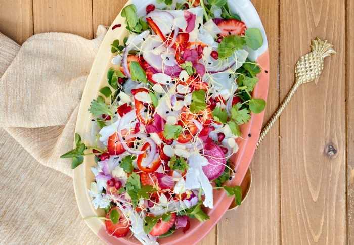 Salade de chou fleur et fraises